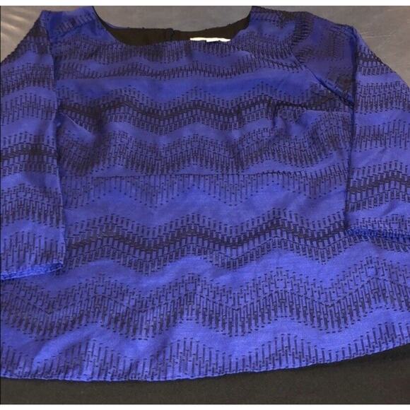 Dana Buchman Zig Zag Double Layer Blouse - Picture 1 of 2